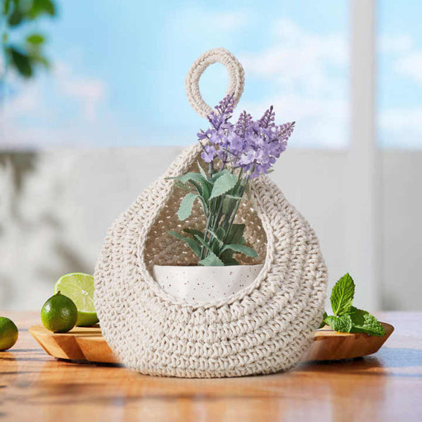 Elosung Khaki 3 Piece Wall Mounted Cotton Rope Storage Baskets Large Medium And Small Hand Woven Fruit/Vegetable/Storage Nets (Large Weight 300G 230G