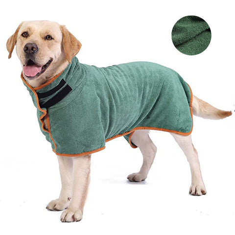 Elosung S Green Pet Dog Quick Dry Bathrobe Absorbent Towel Robe For Medium And Large Dogs Dog Grooming