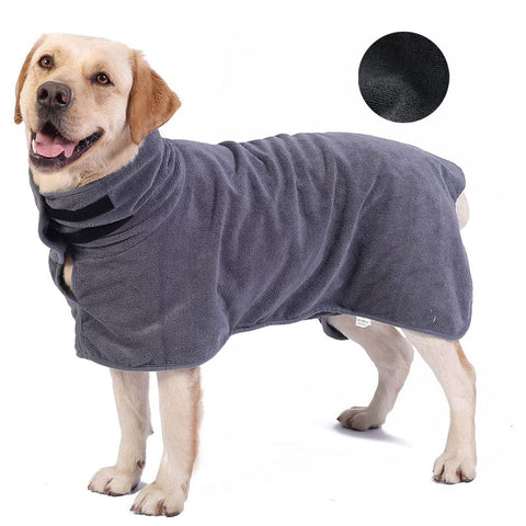 Elosung S Grey Pet Dog Quick Dry Bathrobe Absorbent Towel Robe For Medium And Large Dogs Dog Grooming
