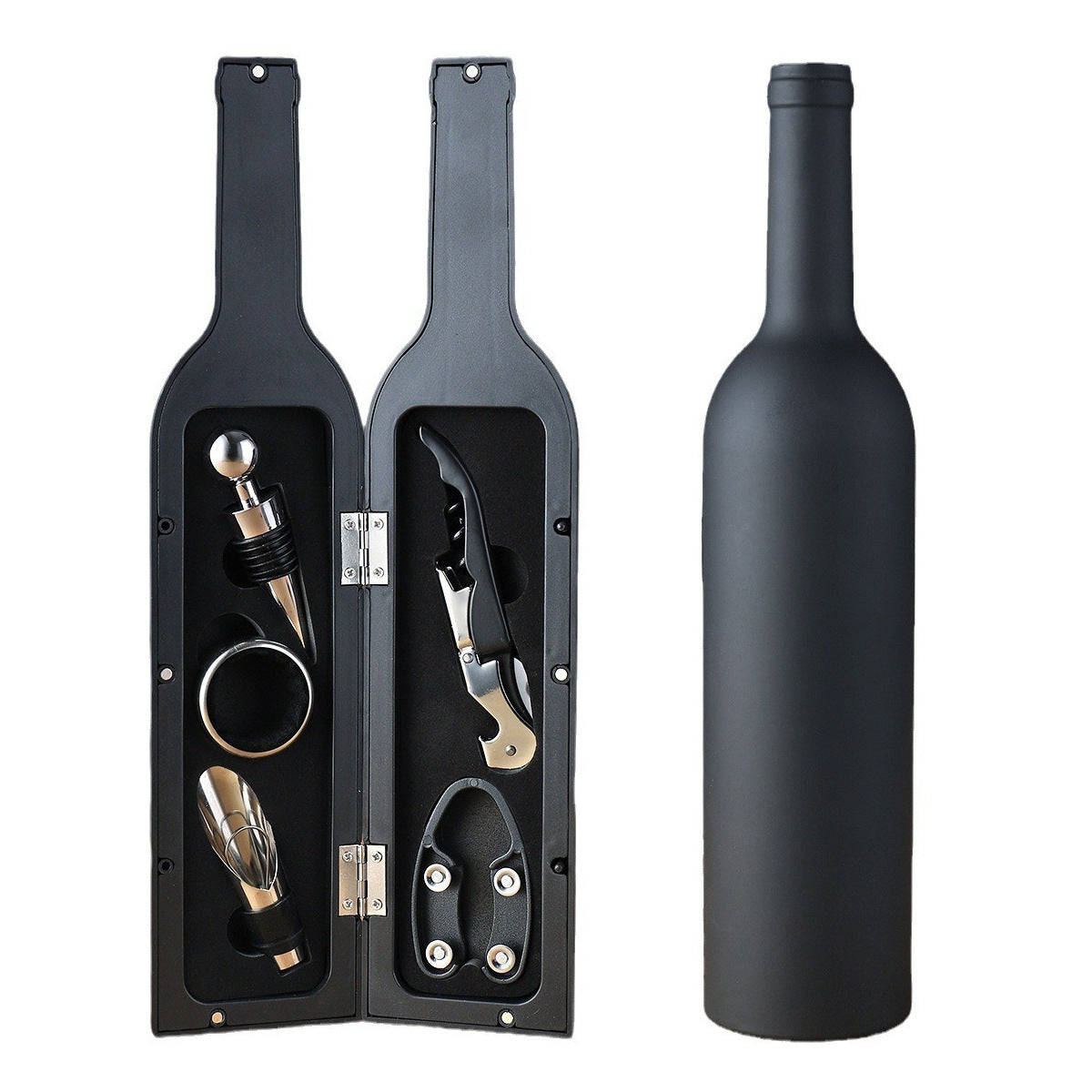 Elosung Black Closure Creative Wine Accessories Set 5 Piece High Grade Tool Gift Multi Tools