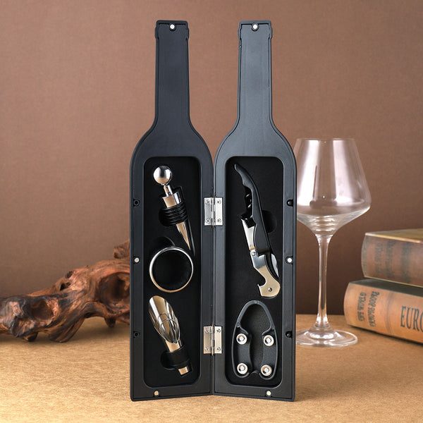 Elosung Red Closure Creative Wine Accessories Set 5 Piece High Grade Tool Gift Multi Tools