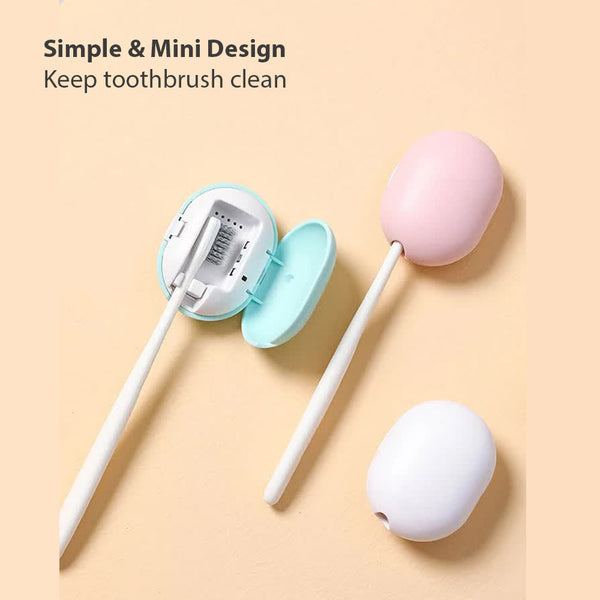 Elosung 2 Pcs White Portable Mini Toothbrush Sanitizer Compact Travel Uv Sterilizer For Home And Use Tumblers & Toothbrush Holders