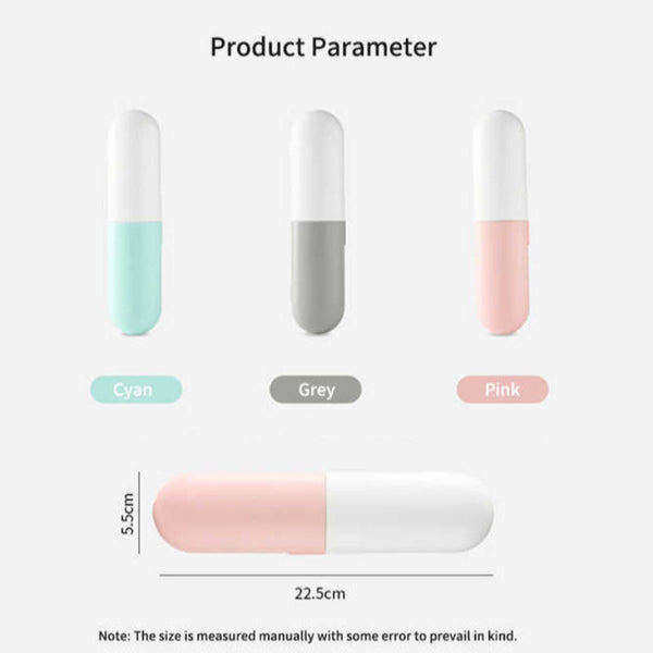 Elosung 1 Piece Cyan Portable Uv Toothbrush Sterilizer Rechargeable Travel Case With Disinfection Compact And Lightweight Easy Clean Design Tumblers &