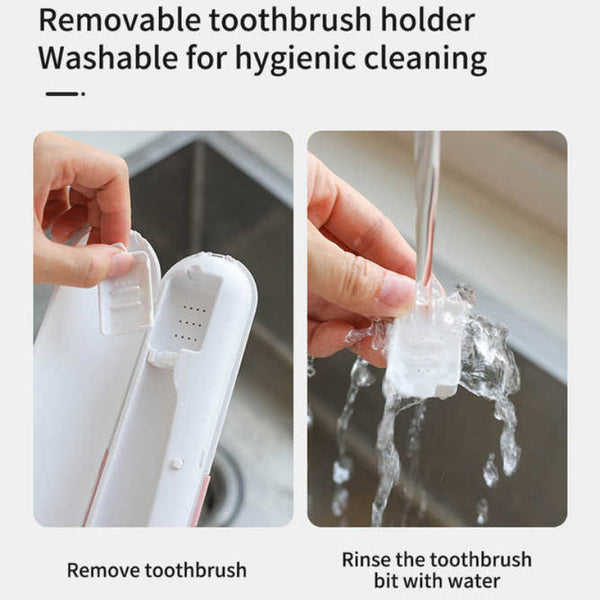 Elosung 1 Piece Pink Portable Uv C Toothbrush Sterilizer Rechargeable Travel Case With Disinfection Compact And Lightweight Easy Clean Design Tumblers