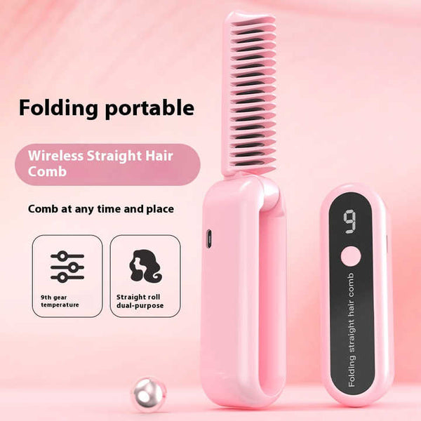 Elosung Purple Portable Foldable Cordless Hair Straightener With Ionic Technology Compact Travel Design And Quick Easy Usb Charging Straightening & Cu