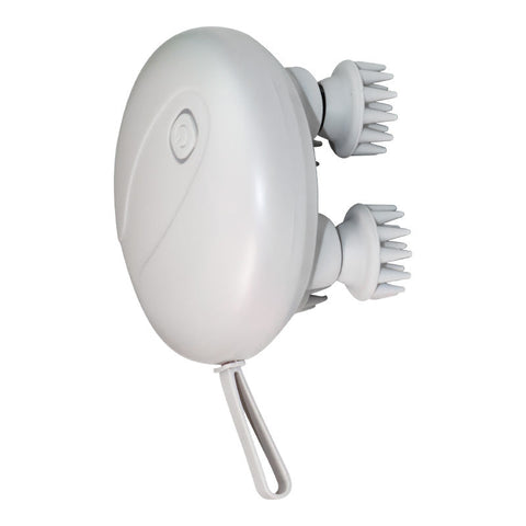 White Mini Electric Head Massager Portable 3D Device Waterproof Multifunctional Relaxation & Pet Care Rechargeable 6 Techniques Modes Compact Design M