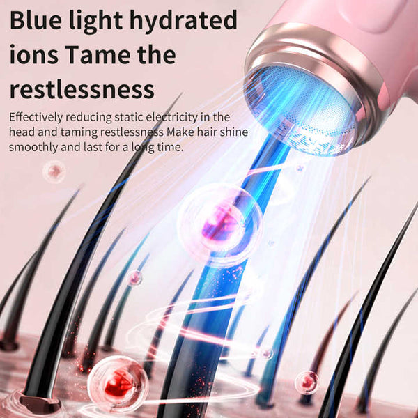 Elosung Pink Wireless Hair Dryer With Cold & Hot Air Portable Large Capacity Rechargeable Ionic Fast Drying Lightweight And Compact For Home Travel Ha