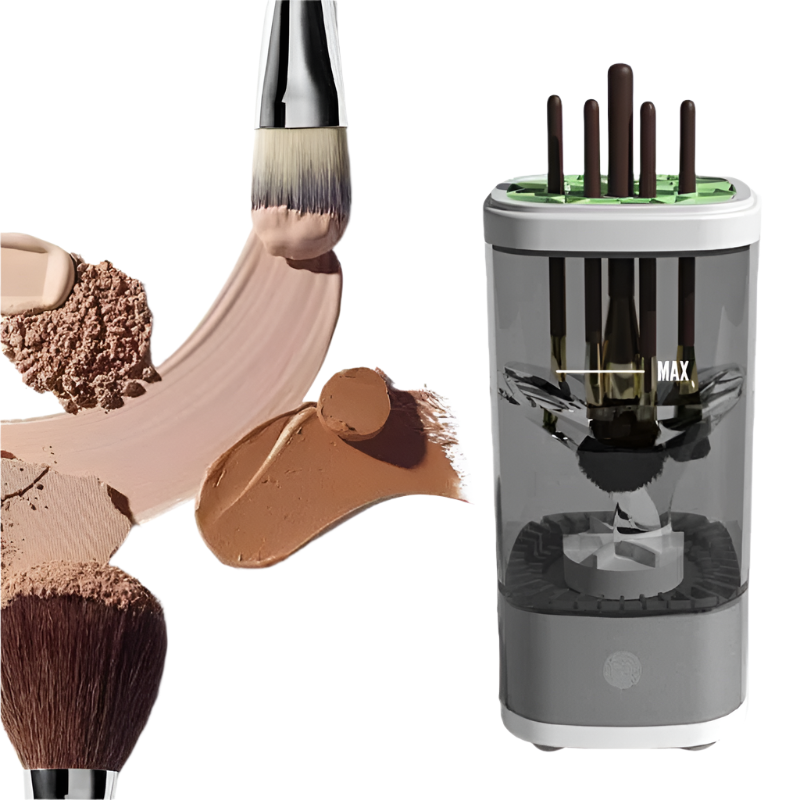 Grey Electric Makeup Brush Cleaner And Dryer Usb Automatic With Uv Sterilization Fast Drying Function Brush Cleaners