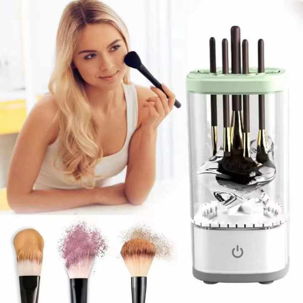 Grey Electric Makeup Brush Cleaner And Dryer Usb Automatic With Uv Sterilization Fast Drying Function Brush Cleaners