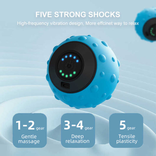Elosung Black Vibrating Massage Ball Deep Tissue Muscle Relaxation & Recovery Tool Portable Electric Massager With Usb Rechargeable Design Massagers
