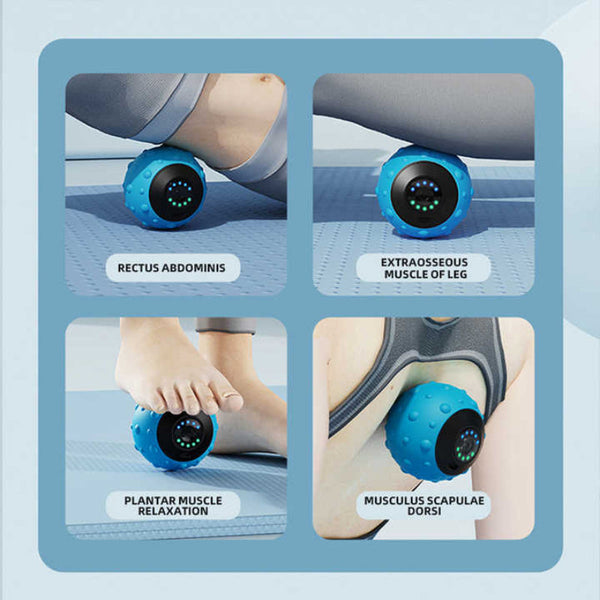 Elosung Black Vibrating Massage Ball Deep Tissue Muscle Relaxation & Recovery Tool Portable Electric Massager With Usb Rechargeable Design Massagers