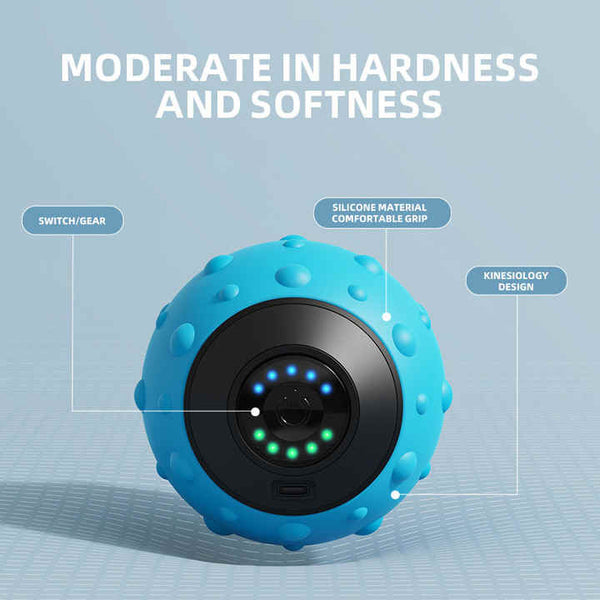 Elosung Blue Vibrating Massage Ball Deep Tissue Muscle Relaxation & Recovery Tool Portable Electric Massager With Usb Rechargeable Design Massagers