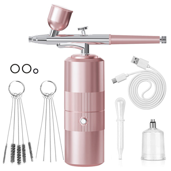 Pink Oxygen Infusion Nano Spray Facial Beauty Instrument Aaa High Pressure Needle Free Skin Care Mist Sprayer Facial Cleansing Devices