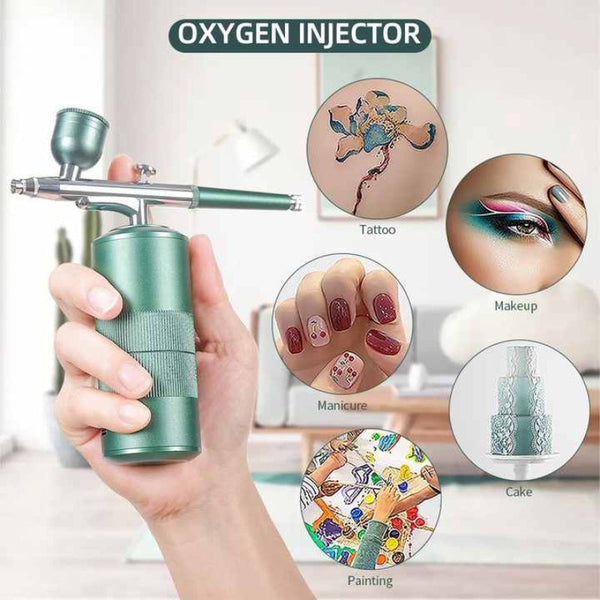 Pink Oxygen Infusion Nano Spray Facial Beauty Instrument Aaa High Pressure Needle Free Skin Care Mist Sprayer Facial Cleansing Devices