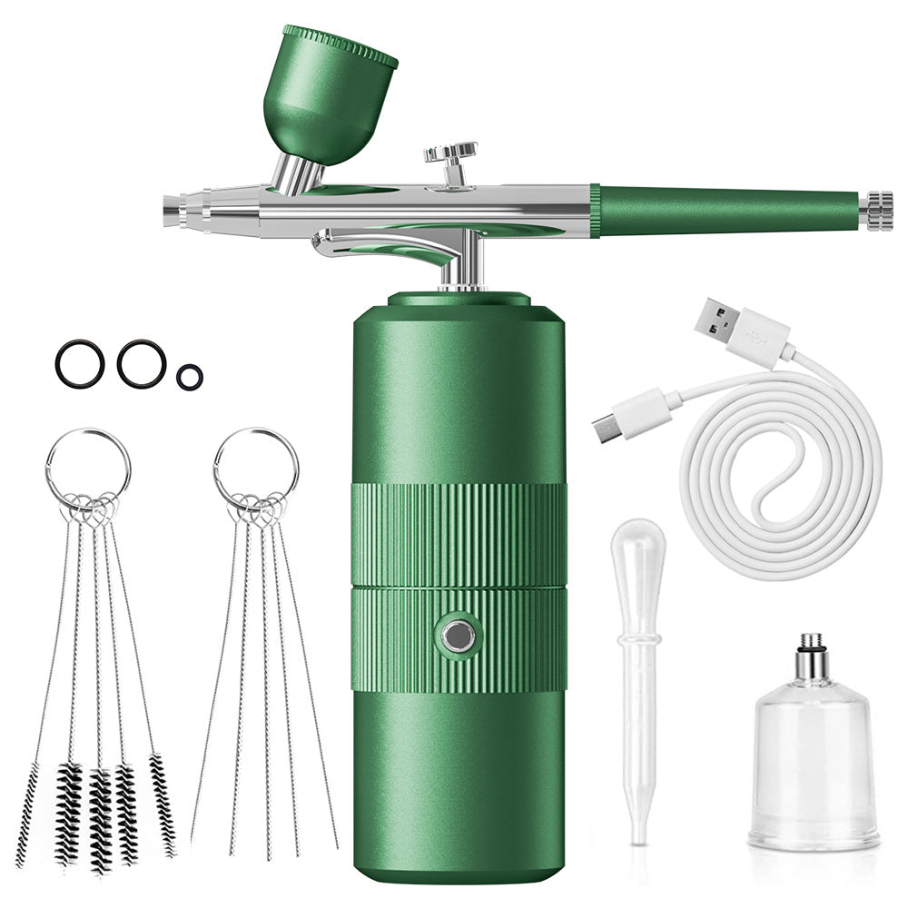 Green Oxygen Infusion Nano Spray Facial Beauty Instrument High Pressure Needle Free Skin Care Mist Sprayer Anti Aging Products