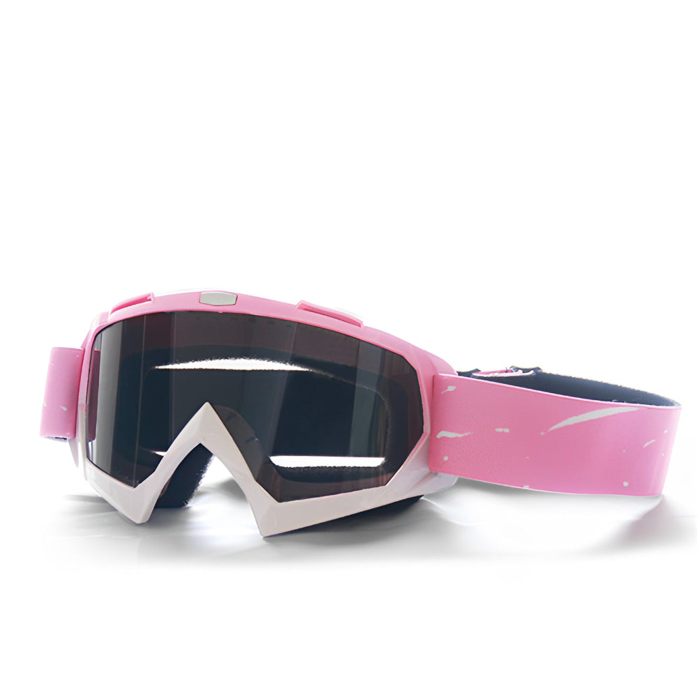 Elosung Progressive Pink + Grey Lenses Outdoor Protective Motorcycle Goggles Windproof Dustproof Skiing And Cycling Eyewear Lightweight Anti Fog Desig
