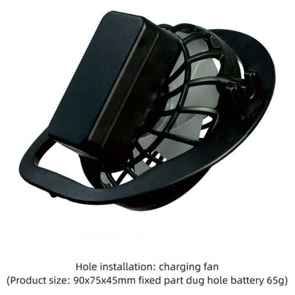 Elosung Black Solar Powered Cooling Wide Brim Hat Usb Rechargeable Dual Fan Fisherman Cap Upf50+ Sun Protection And Quick Dry Design For Men Women Hat