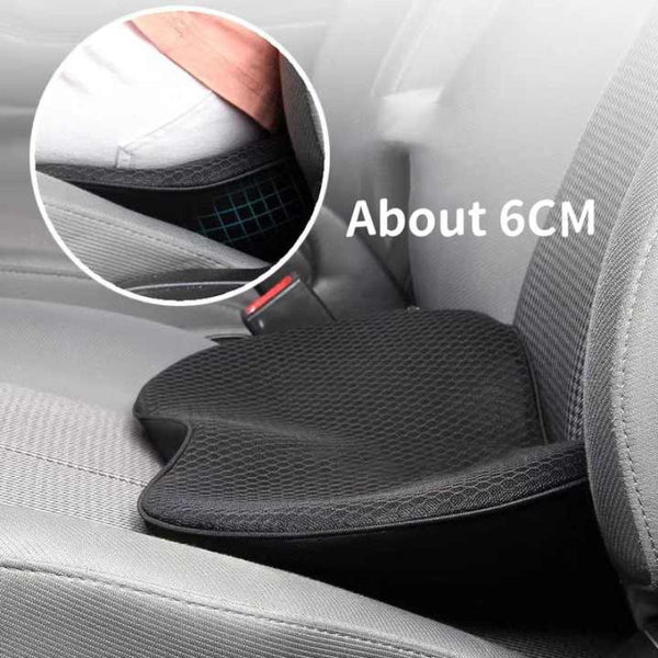 Grey Mini Car Seat Cushion Memory Foam Height Boost With Removable Mesh Cover Driver Pad For All Seasons Other Car Interior