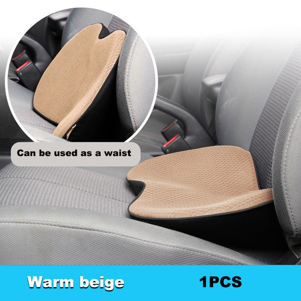 Khaki Mini Car Seat Cushion Memory Foam Height Boost With Removable Mesh Cover Driver Pad For All Seasons Seat & Posture Cushions
