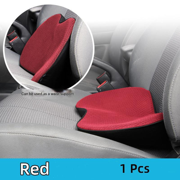 Red Mini Car Seat Cushion Memory Foam Height Boost With Removable Mesh Cover Driver Pad For All Seasons Seat & Posture Cushions