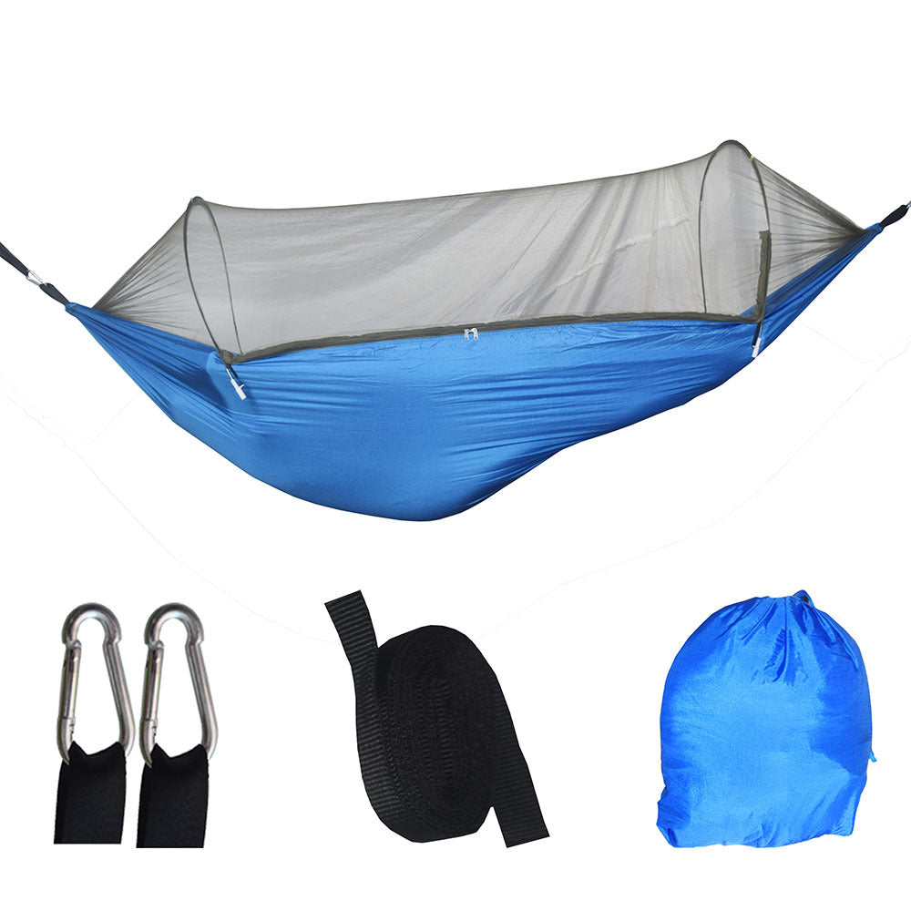 Elosung Blue Automatic Pop Up Mosquito Net Hammock 200Kg Load Capacity Lightweight Outdoor Camping Gear With Quick Setup And Durable Design Insect Net