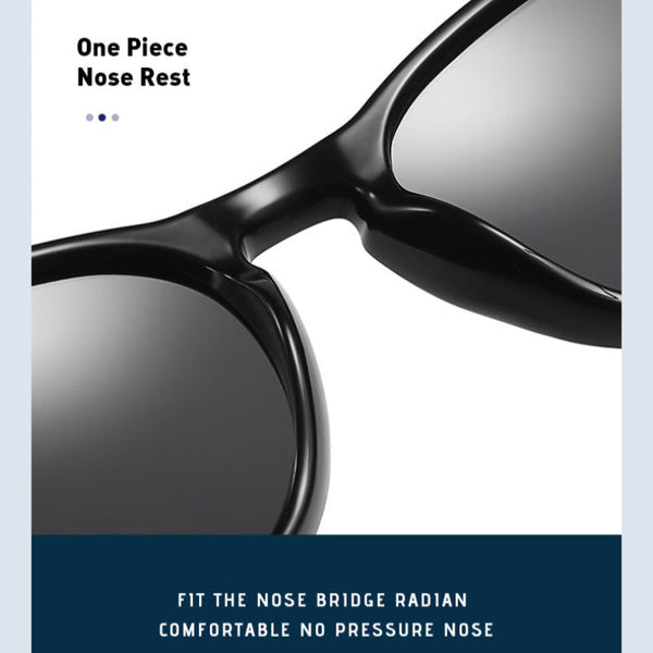 Elosung Black Stylish Polarized For Men And Women Uv Protection Lightweight Design Trendy Outdoor Activities Sunglasses