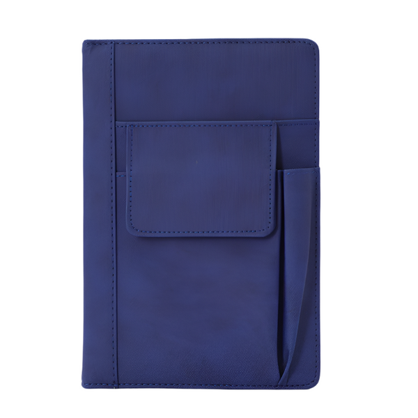 Elosung Blue A5 Multi Functional Pu Leather Notebook With Pockets Office Planner Journal Id & Document Holders