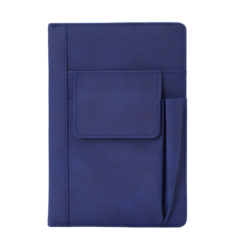 Elosung Blue A5 Multi Functional Pu Leather Notebook With Pockets Office Planner Journal Id & Document Holders