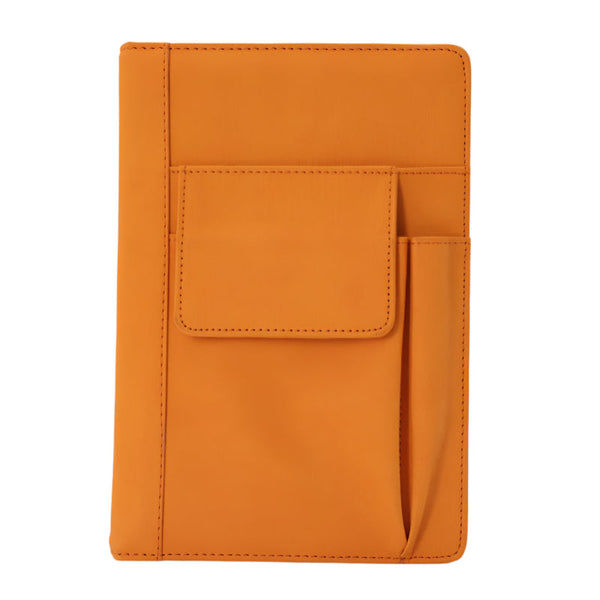 Elosung Orange A5 Multi Functional Pu Leather Notebook With Pockets Office Planner And Journal Notebooks