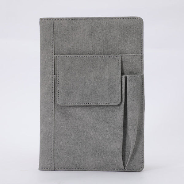 Grey A5 Multi Functional Pu Leather Notebook With Pockets Office Planner And Journal Notebooks