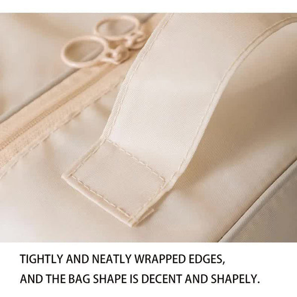 Elosung 2 Pcs Off White Waterproof Foldable Travel Shoe Storage Bag Three Layer Design Organizer Portable Pouch For Trips Shoe Bags