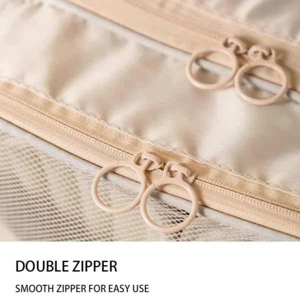 Elosung 2 Pcs Grey Waterproof Foldable Travel Shoe Storage Bag Three Layer Design Organizer Portable Pouch For Trips Shoe Bags