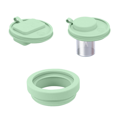 Green 40Oz Silicone Replacement Coffee And Pill Mug Lid Bpa Free Leak Proof Dishwasher Safe Mugs