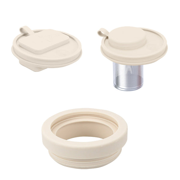 Elosung Off White 40Oz Silicone Replacement Coffee And Pill Mug Lid Bpa Free Leak Proof Dishwasher Safe Vacuum Flasks & Mugs