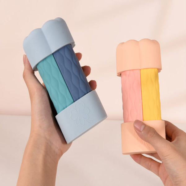 Blue Combination Travel Silicone Reusable Bottles Set 4 In 1 Portable Containers For Shampoo And Shower Gel Tpr+Pe Material Compact Leak Proof Travel