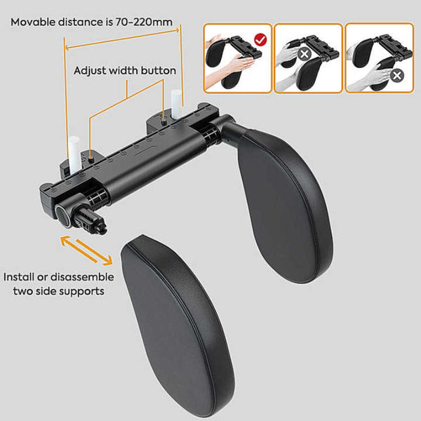 Elosung Off White 3D Memory Foam Car Seat Headrest With Side Support Universal Neck Pillow For Travel Comfort Pillows