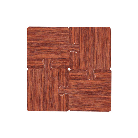 Elosung Reddish Brown Natural Black Walnut Heat Resistant Tea Cup Pads Puzzle Shaped Drink Mats Eco Friendly Accessories Set Coasters