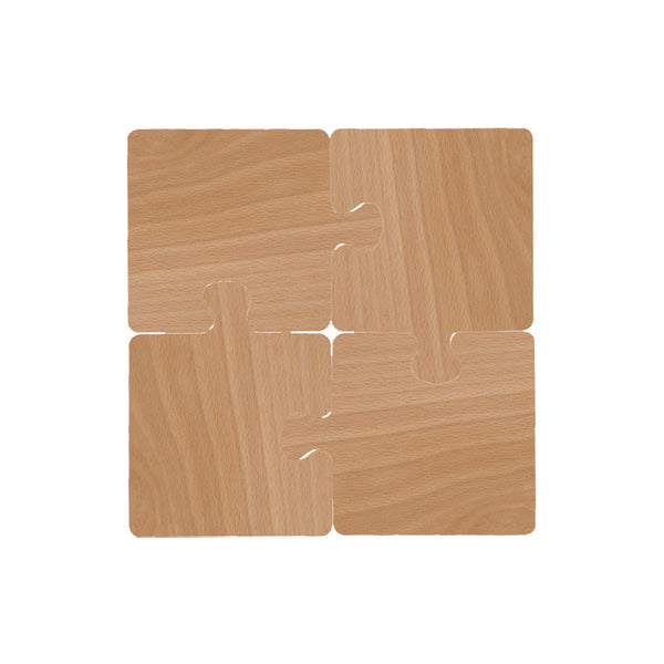 Elosung Light Yellow Natural Black Walnut Wooden Heat Resistant Tea Cup Pads Puzzle Shaped Drink Mats Eco Friendly Accessories Coasters