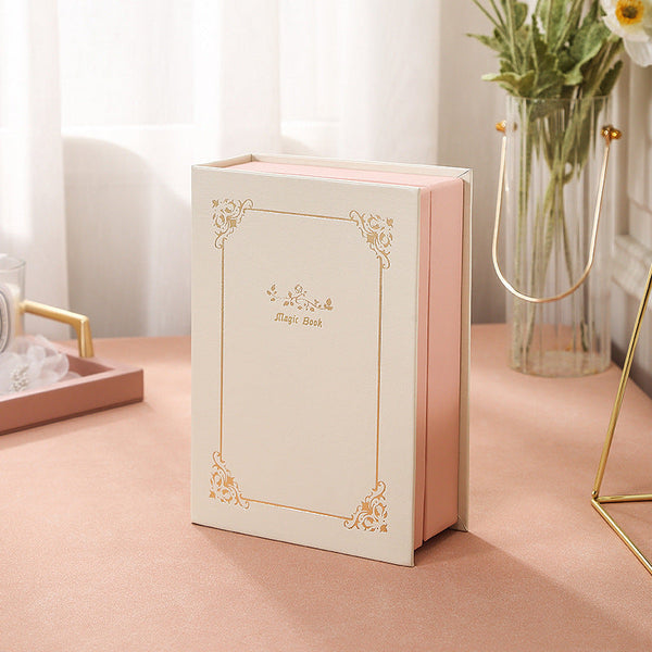 Veile Studios Off White Creative Pu Jewelry Storage Book Magnetic Closure Organizer For Earrings Rings And Necklaces(The Is Prop Photo Shoot Not Inclu