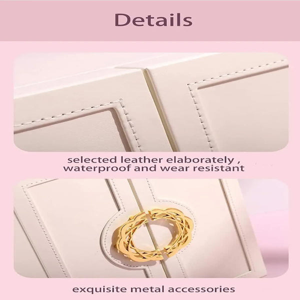 Veile Studios Elosung Light Blue Elegant 5 Layer Large Capacity Jewelry Storage Box With Dual Opening Doors Perfect For Organizing Necklaces Rings Ear