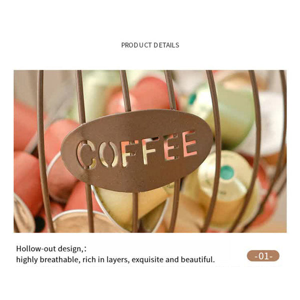 Elosung White Elegant Metal Coffee Capsule Storage Basket Multifunctional Fruit And Snack Holder For Modern Home Decor Racks & Holders