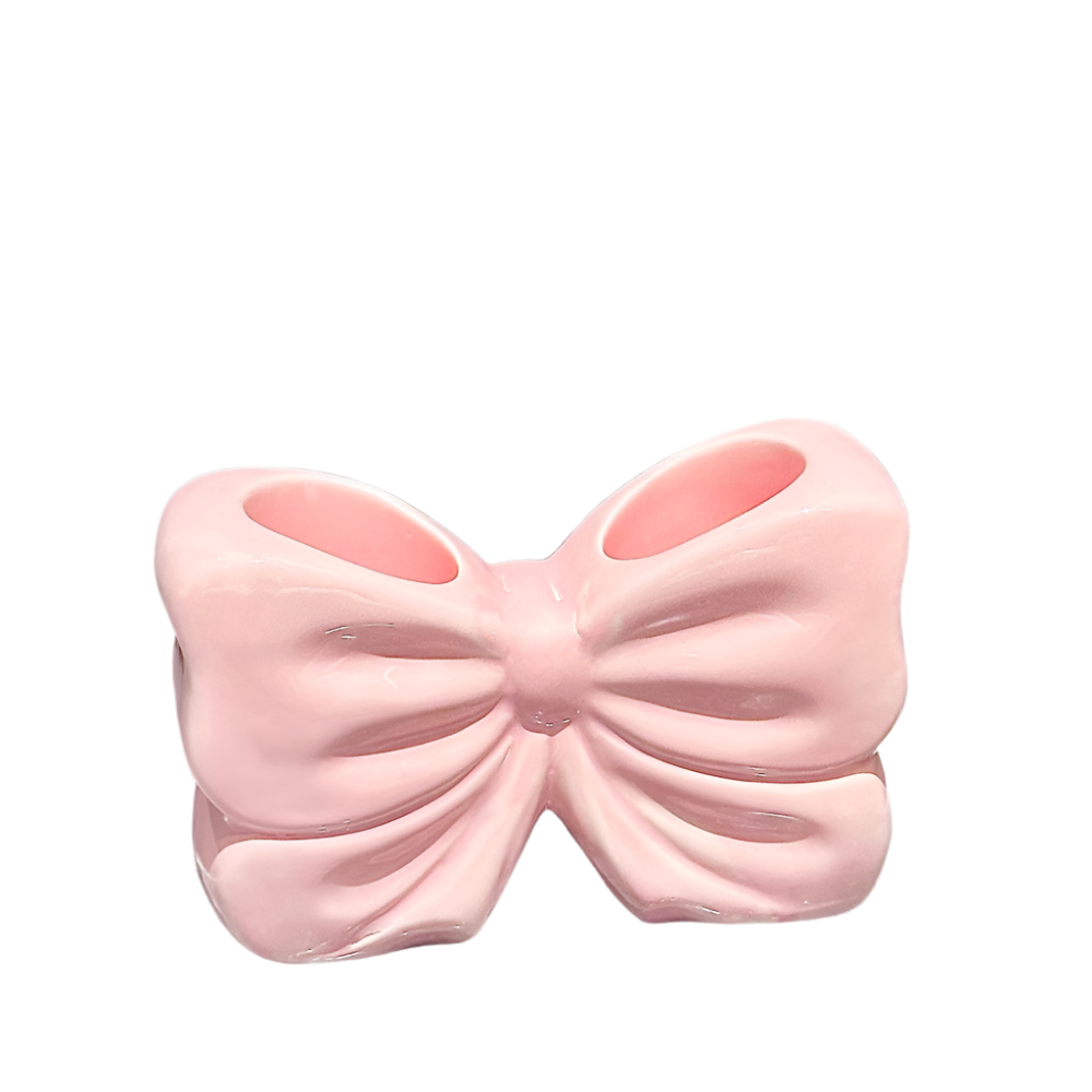 Elosung Pink Creative Ceramic Bowknot Toothbrush Holder Elegant Bathroom Storage For Electric And Toothpaste Tumblers & Toothbrush Holders