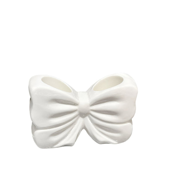 Elosung White Creative Ceramic Bowknot Toothbrush Holder Elegant Bathroom Storage For Electric And Toothpaste Tumblers & Toothbrush Holders