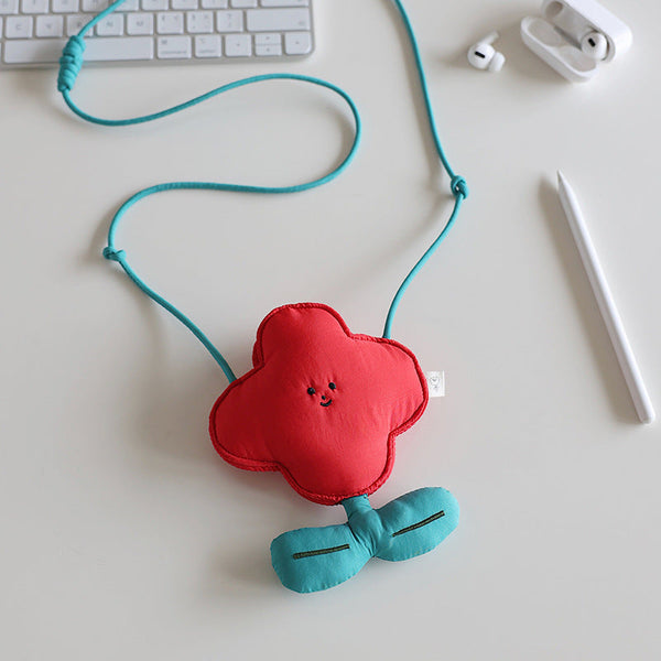 Elosung Red Mini Crossbody Coin Purse & Earphone Pouch Adorable Floral Design Small Bag For Lipsticks Lightweight Travel Essentials Women's Bags & Han