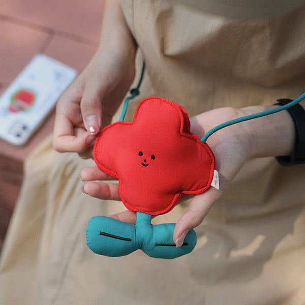 Elosung Red Mini Crossbody Coin Purse & Earphone Pouch Adorable Floral Design Small Bag For Lipsticks Lightweight Travel Essentials Women's Bags & Han