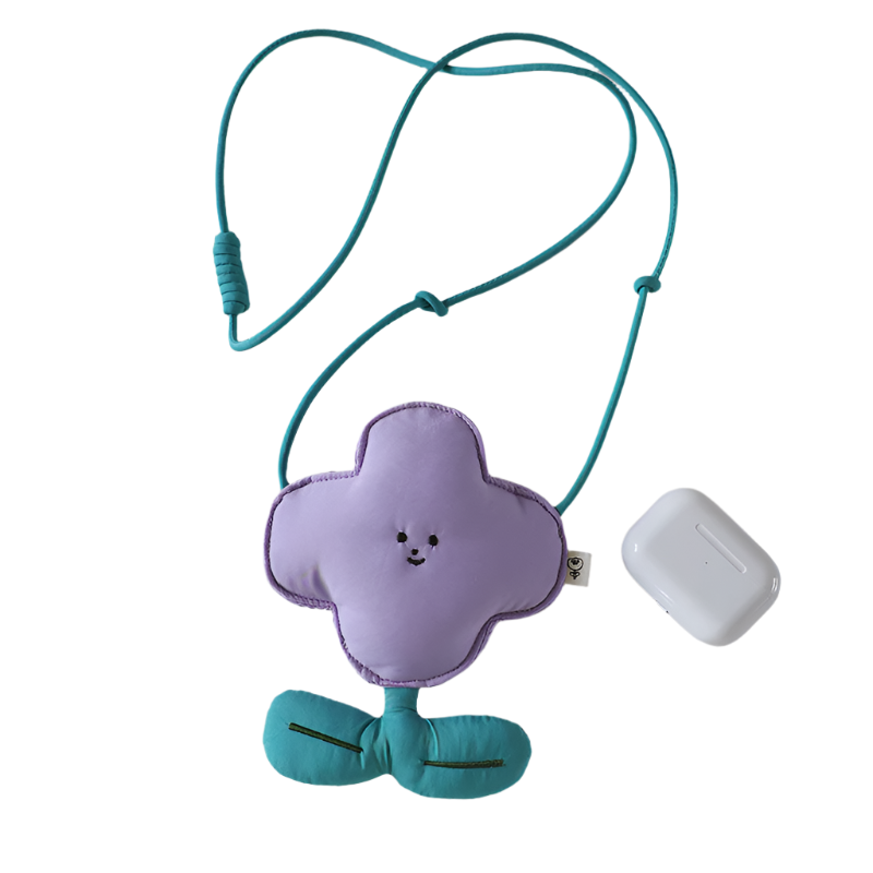 Elosung Purple Mini Crossbody Coin Purse & Earphone Pouch Adorable Floral Design Small Bag For Lipsticks Lightweight Travel Essentials Women's Bags &