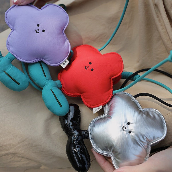 Elosung Purple Mini Crossbody Coin Purse & Earphone Pouch Adorable Floral Design Small Bag For Lipsticks Lightweight Travel Essentials Women's Bags &