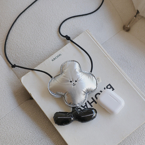 Elosung Silver Mini Crossbody Coin Purse & Earphone Pouch Adorable Floral Design Small Bag For Lipsticks Lightweight Travel Essentials Women's Bags &