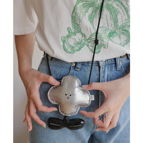 Elosung Silver Mini Crossbody Coin Purse & Earphone Pouch Adorable Floral Design Small Bag For Lipsticks Lightweight Travel Essentials Women's Bags &