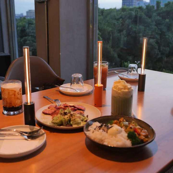 Elosung 2 Pcs Orange Modern Minimalist Rechargeable Lamp Touch Control Night Light For Bedroom Bar And Portable Outdoor Use Lamps